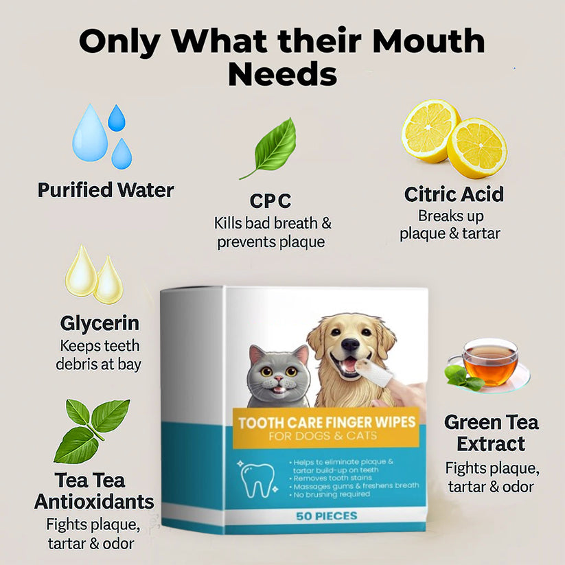GumGlow™ Finger Wipes for Dog & Cat Dental Care